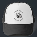 Fischereiklub Name Fisch Cartoon Schwarz-weiß Truckerkappe<br><div class="desc">Ein Design für Mitglieder des Fischereiclubs mit einer schwarz-weißen Abbildung eines Set, der den Köder mit oben und unten gekrümmten Text nimmt, sodass Sie leicht personalisieren können. Sie können die Farbe des Textes auch ändern, wenn Sie möchten, indem Sie die Option Weitere Einstellungen verwenden. Wenn Sie Unterstützung bei diesem Design...</div>