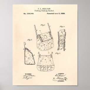 Fischereikorb 1880 Patent Art Old Peper Poster