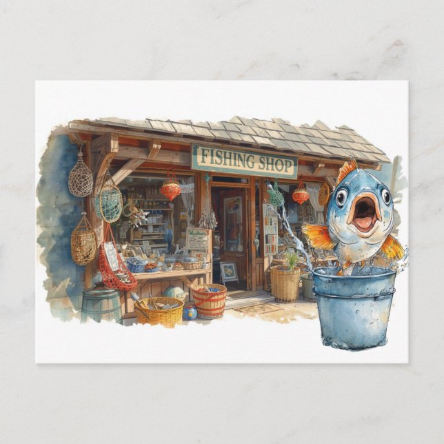 Fischereiladen Postkarte (Vorderseite)