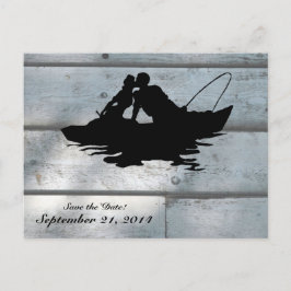 Fischereiliebhaber Holz Save the Date Ankündigungspostkarte