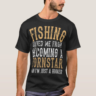 Fischereilogan Angeln Gerettet Me Fisherman Funny T-Shirt