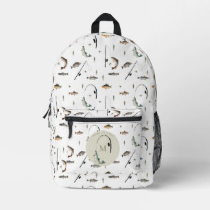 Fischereirod und Angelfisch Theme Fisherman Monogr Bedruckter Rucksack