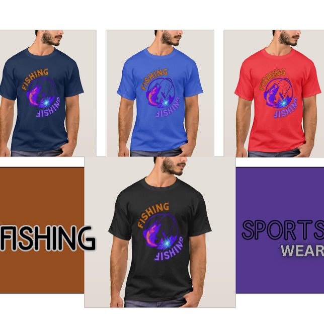 Fischereisymbol gekippt T-Shirt (Fishing t-shirt's SportsWear)
