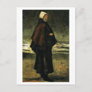 Fischerfrau am Strand, Vincent van Gogh Postkarte
