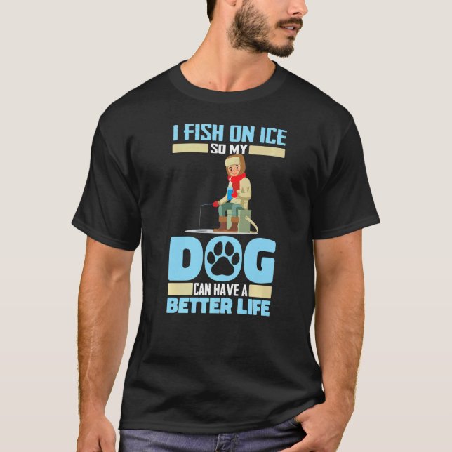 Fischerhund - Eisfischen Premium T-Shirt (Vorderseite)