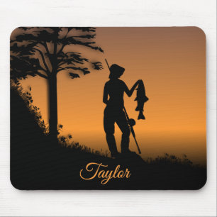 Fischerin bei Dämmerung Persönlich Mousepad