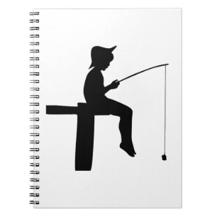 Fischerjungen-Silhouette Notizblock