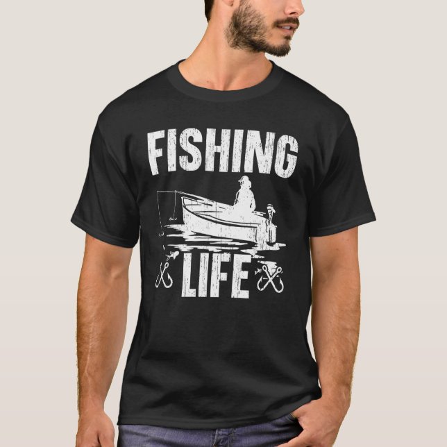 Fischerleben Fischen T-Shirt (Vorderseite)