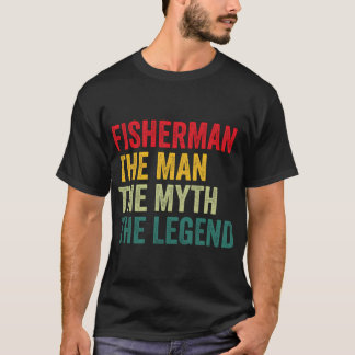 Fischermannergeschenk, Mann Mythos Fischermann Leg T-Shirt