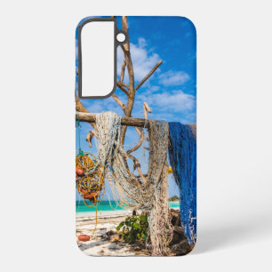 Fischernetze trocknen am Strand Samsung Galaxy Hülle