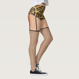 Fischernetze und Leopard-Leggings Leggings