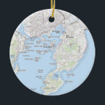 Fischerstadt Gloucester MA Ornament<br><div class="desc">Wunderschöne detaillierte Karte von Gloucester,  Massachusetts umgewidmet auf einem Ornament.</div>