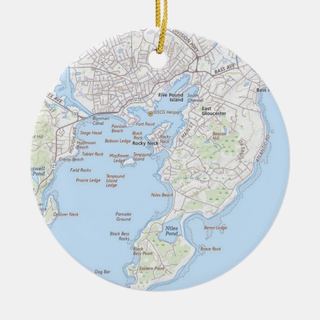 Fischerstadt Gloucester MA Ornament (Vorne)