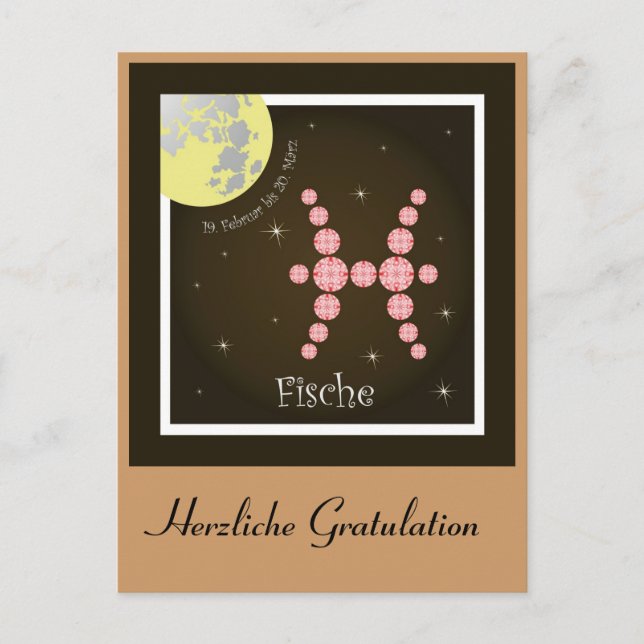 Fisches Sternzeichen-Postkartett Postkarte (Vorderseite)