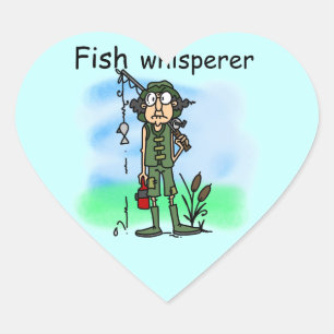 FischeWhisperer Herz-Aufkleber