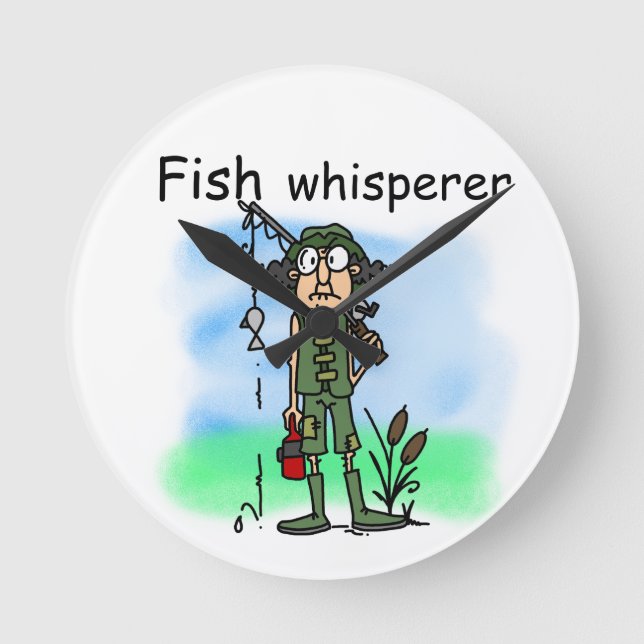 FischeWhisperer Runde Wanduhr (Vorderseite)