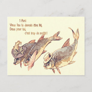 Fischfamilie Aprilscherztag Postkarte