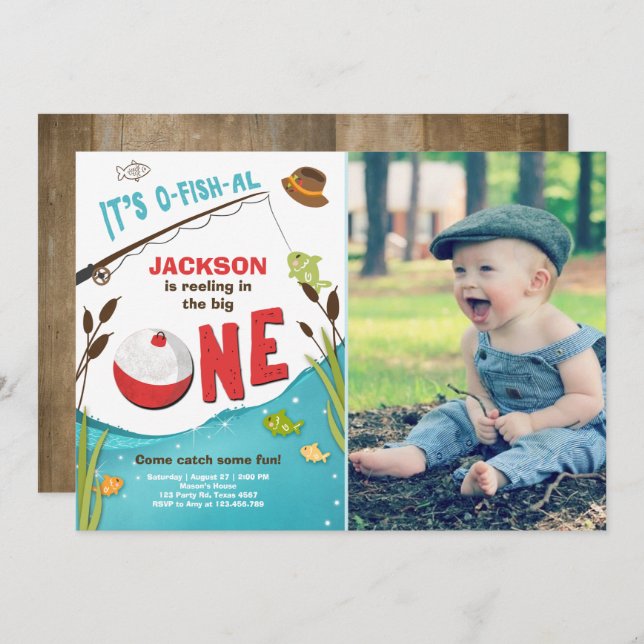 Fischfang am Geburtstag Einladung der großen (Vorne/Hinten)
