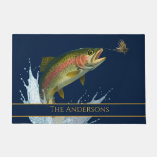 Fischfang Aquarellforelle Fußmatte