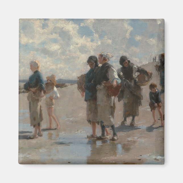 Fischfang auf Austern in Cancale - John Sargent Magnet (Vorne)