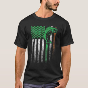 Fischfang Bass Irish American Flag St Patrick' T-Shirt