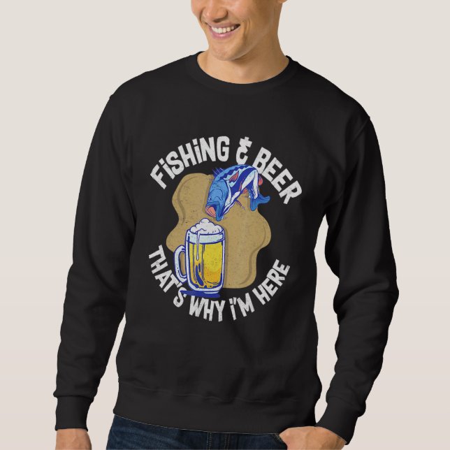 Fischfang Bier Alcohol Fischreiher Joke Pub Sweatshirt (Vorderseite)