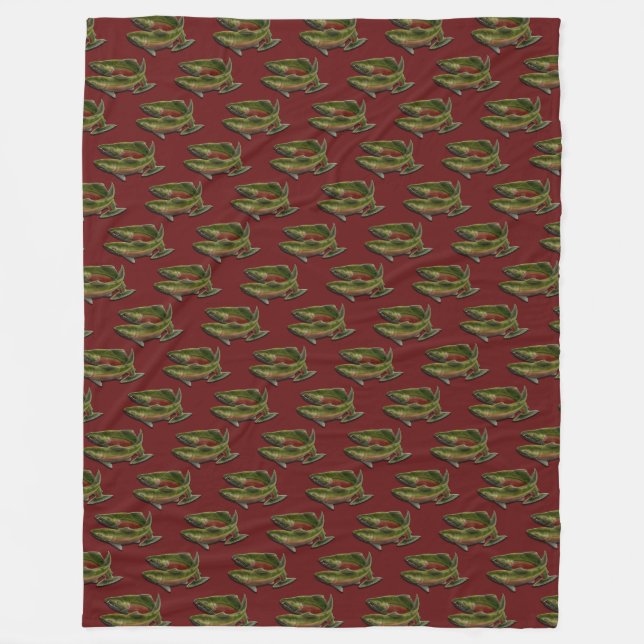 Fischfang Blanket Lachs Fisch Art Fleece Blanken (Vorderseite)