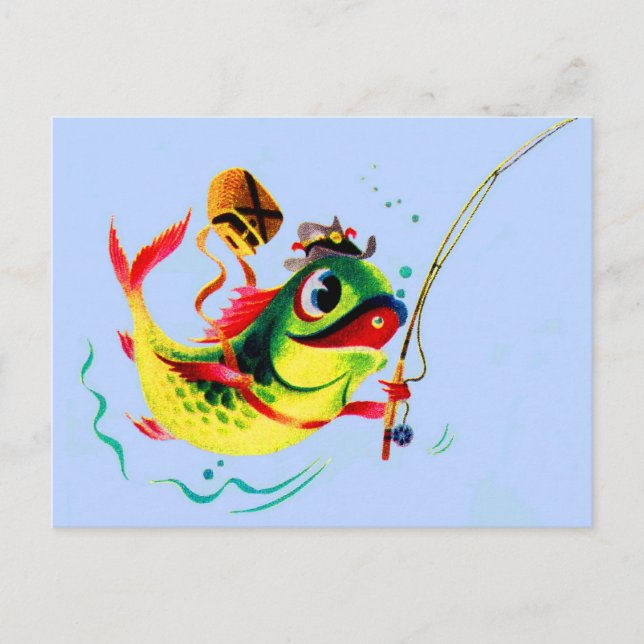 Fischfang der 40er Jahre Postkarte (Vorderseite)
