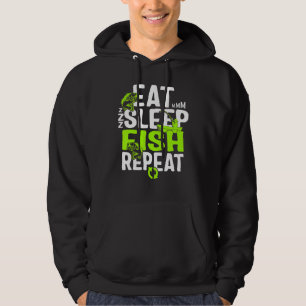 Fischfang Fangt Schlaf Fischfang Wiederholung für  Hoodie