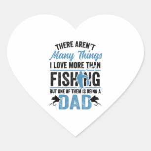 Fischfang Fischerei Vater Herz-Aufkleber