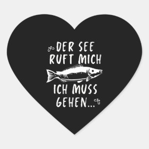Fischfang Fischfang Fischfang Karpfenfisch Fisch Herz-Aufkleber