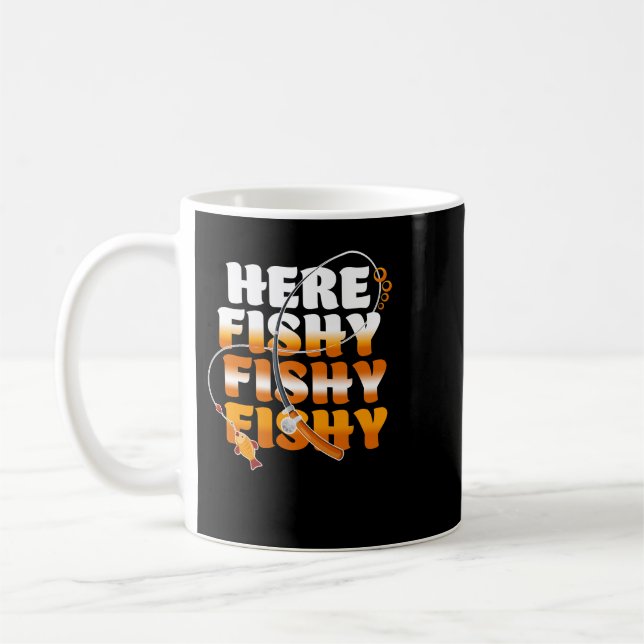Fischfang hier Fischfang Fischfang Funny Fishing F Kaffeetasse (Links)