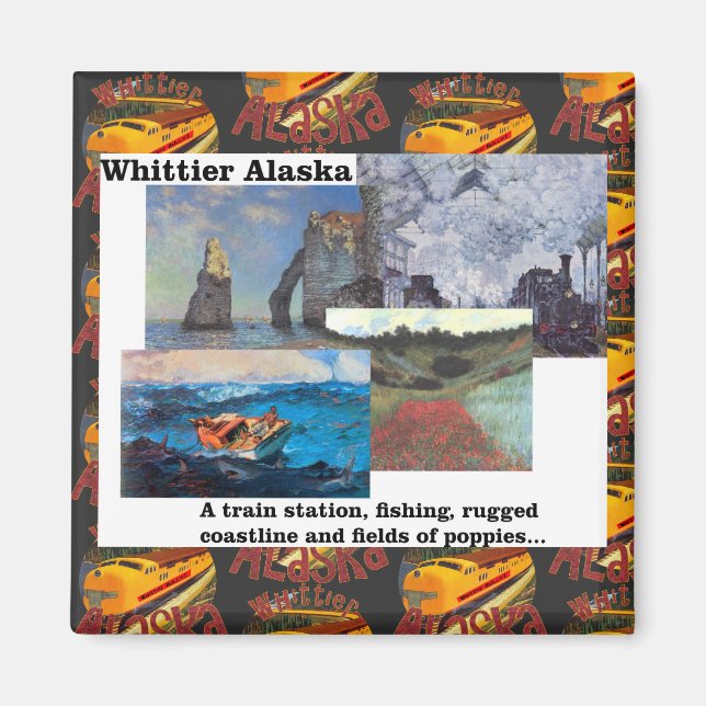 Fischfang Jagd Poppies Whittier Alaska Magnet (Vorne)