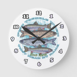 Fischfang Runde Wanduhr