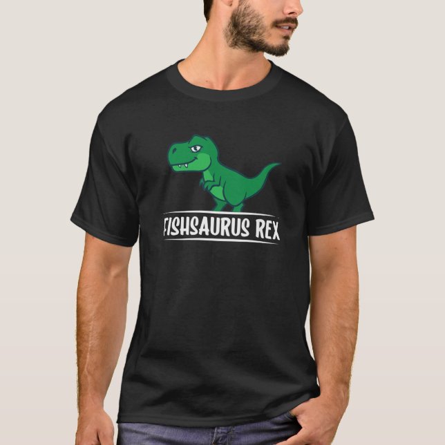Fischfang Saurus Rex Fischfang Fischfang Funny Car T-Shirt (Vorderseite)