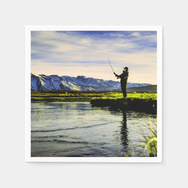 Fischfang Serviette (Vorderseite)