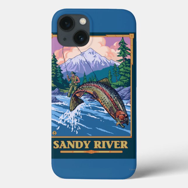Fischfang Szene - Sandy River, Oregon Case-Mate iPhone Hülle (Rückseite)