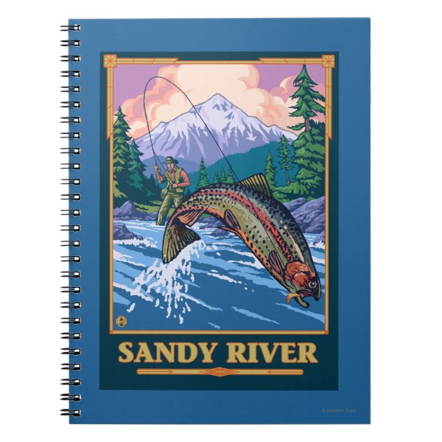 Fischfang Szene - Sandy River, Oregon Notizblock (Vorderseite)