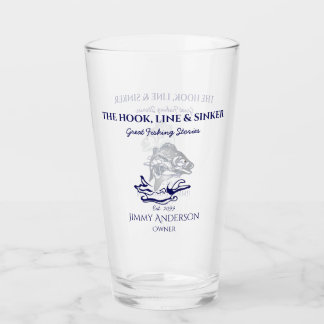 Fischfang Trinkbehälter Pint-Bier-Glas Glas