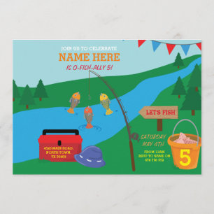 Fischfang Zum Geburtstag der Blauen Fische Einladu Einladung