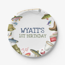 Fischfang zum Geburtstag Pappteller