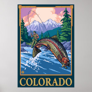 Fischfangszene Colorado Poster