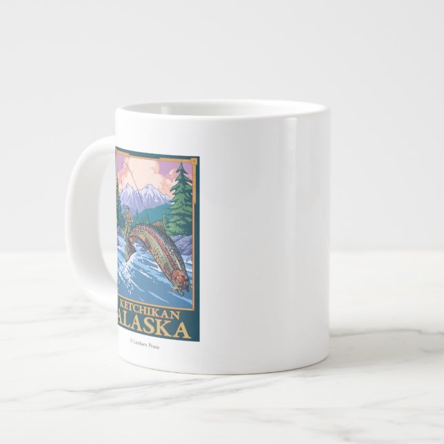 Fischfangszene - Ketchikan, Alaska Jumbo-Tasse (Vorderseite Links)