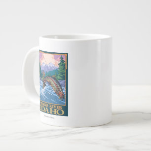 Fischfangszene - Schlange River, Idaho Jumbo-Tasse