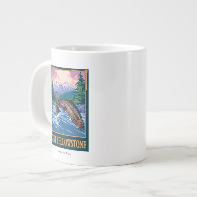 Fischfangszene - West-Gelbstein Jumbo-Tasse (Vorderseite Links)