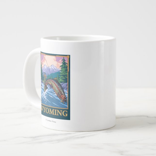 Fischfangszene - Wyoming Jumbo-Tasse (Vorderseite Links)