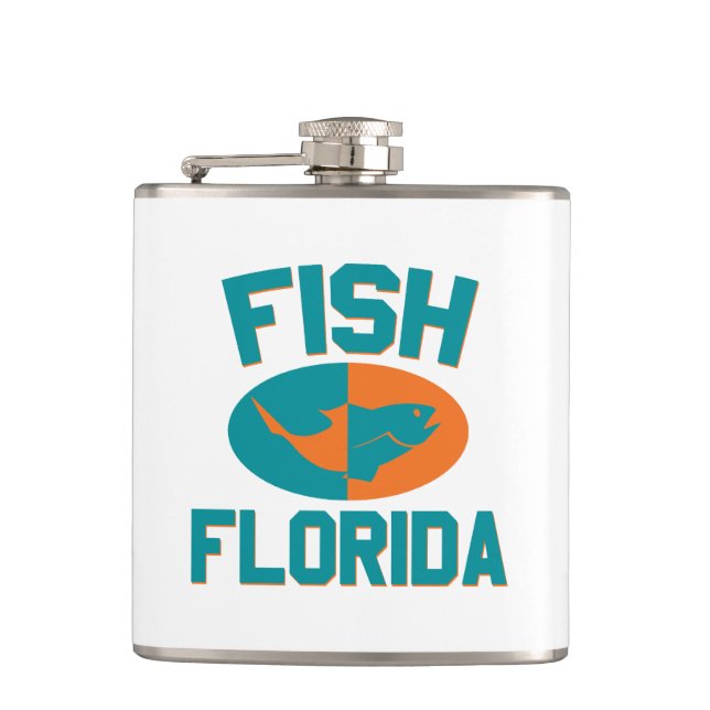 Fischfarben in Florida Flachmann (Vorderseite)