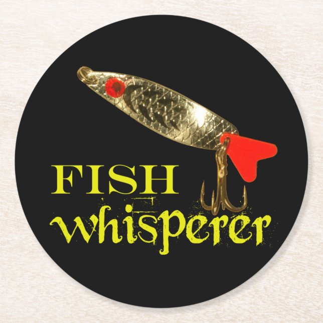 Fischflüster Runder Pappuntersetzer (Vorderseite)