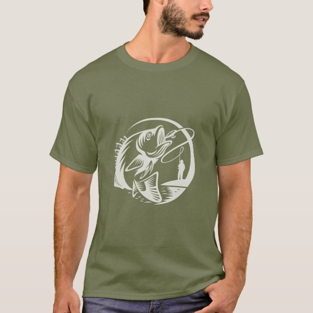 Fischflüster Sportfischerei im Freien T-Shirt (Vorderseite)