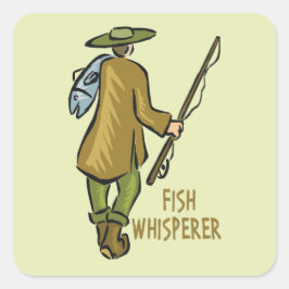 Fischflüsterer Quadratischer Aufkleber
